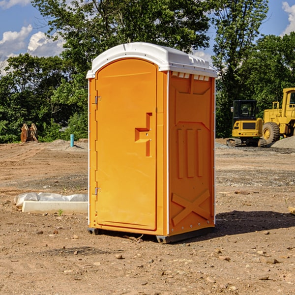 how often are the portable restrooms cleaned and serviced during a rental period in Leeds ND